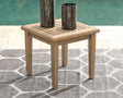 Gerianne Grayish Brown Outdoor End Table front angle