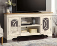 Realyn Chipped White 74 inch TV Stand front view