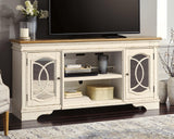 Realyn Chipped White 74 inch TV Stand front view