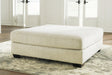 Rawcliffe Oversized Accent Ottoman in Parchment Chenille - front view