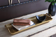 Posy decorative tray with goldtone cast aluminum finish top angle