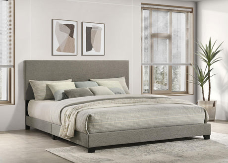 Dorian Upholstered Eastern King Panel Bed Taupe front view