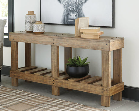 Susandeer sofa console table side angle showing drawers
