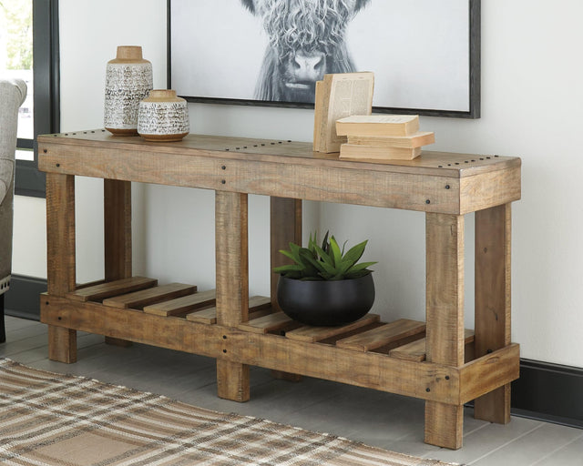 Susandeer sofa console table side angle showing drawers