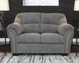 Allmaxx Pewter Chenille Loveseat front angled view