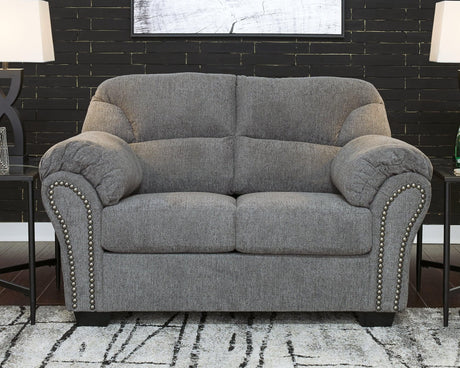 Allmaxx Pewter Chenille Loveseat front angled view