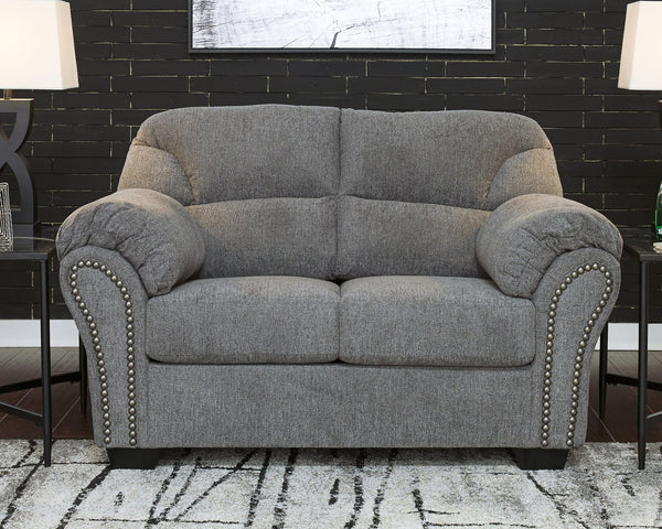 Allmaxx Pewter Chenille Loveseat front angled view