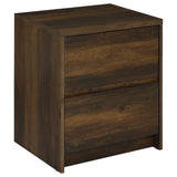 Westpark 2-drawer nightstand with LED lighting and USB ports in dark pine finish