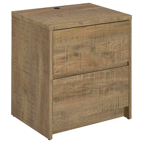 Westpark nightstand front view showing two drawers and mango wood finish