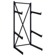 Duarto 3-tier sofa display rack black angled view