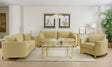 Main view of Corliss 3-piece velvet upholstered sofa set in camel