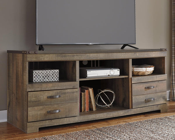 Trinell Brown 63-inch TV Stand front angle view