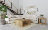 Hobson 5-piece upholstered modular sectional sofa ivory - main view