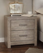 Culverbach Gray Nightstand front view showing two drawers