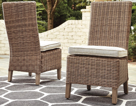 Beachcroft Beige Side Chair with Cushion angled view