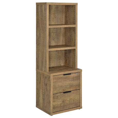 Westpark 3-shelf bookcase with mango finish front view