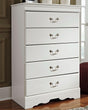 Anarasia White Chest of Drawers front angle