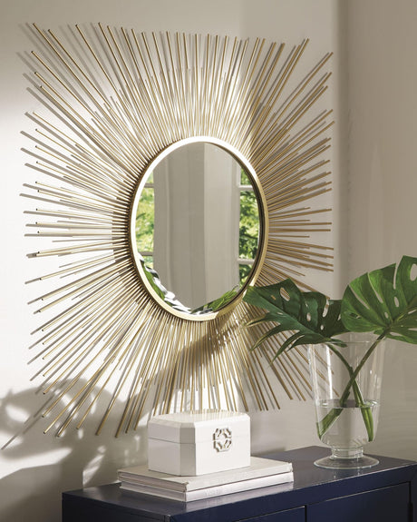 Elspeth Gold Finish Accent Mirror front view