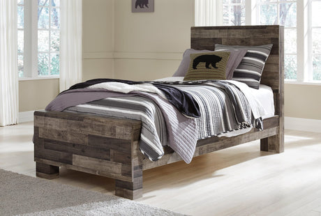 Derekson Multi Gray Twin Panel Bed - front view