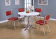 Retro White and Red Round Dining Room Set main view
