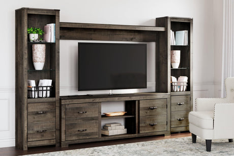 Trinell Brown 4-Piece Entertainment Center front angle