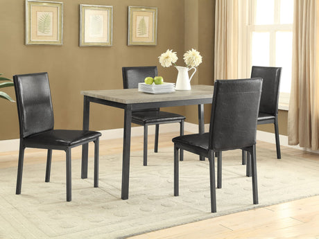 main view of Garza Gray Black Rectangular Dining Room Set dining room furniture