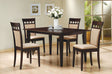 Gabriel Cappuccino upholstered back rectangular 59-inch dining table with four chairs - main view