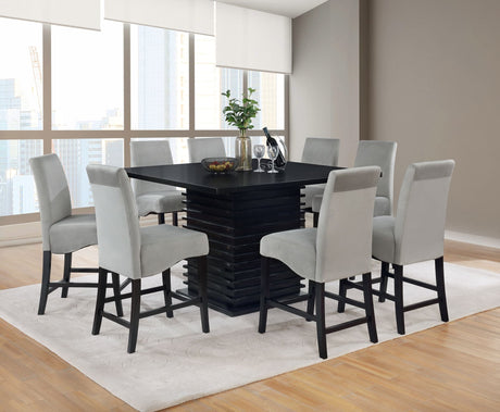 Stanton black gray square counter height dining set main view