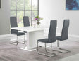Main view of Anges white and grey high gloss dining room set