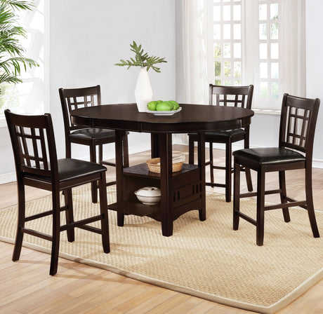 Lavon Espresso Oval Counter Height Dining Set main view