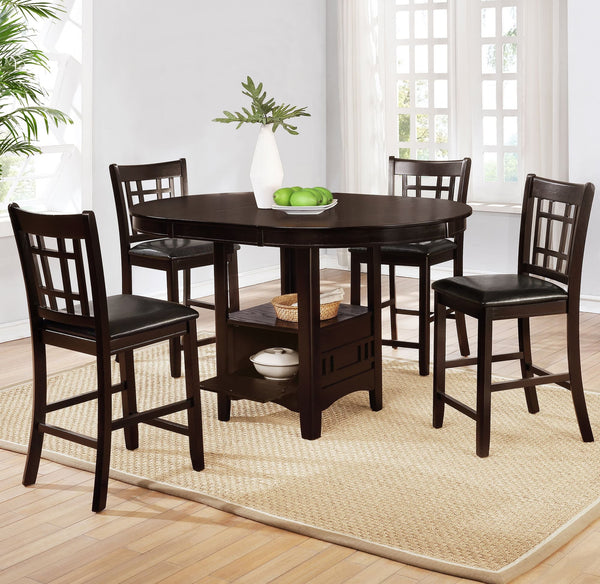 Lavon Espresso Oval Counter Height Dining Set main view