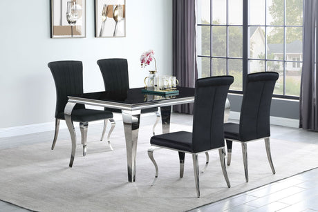 Carone Black 61-inch rectangular glass dining room set main view