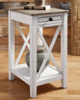 Adalane White and Gray Accent Table front view