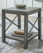 Freedan Grayish Brown End Table front view