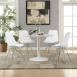 Lowry White Round Dining Set main dining table view