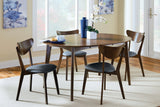 main view of Jedda Dark Walnut Oval Dining Room Set dining room furniture