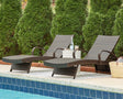 Kantana Brown Outdoor Chaise Lounge set front angle