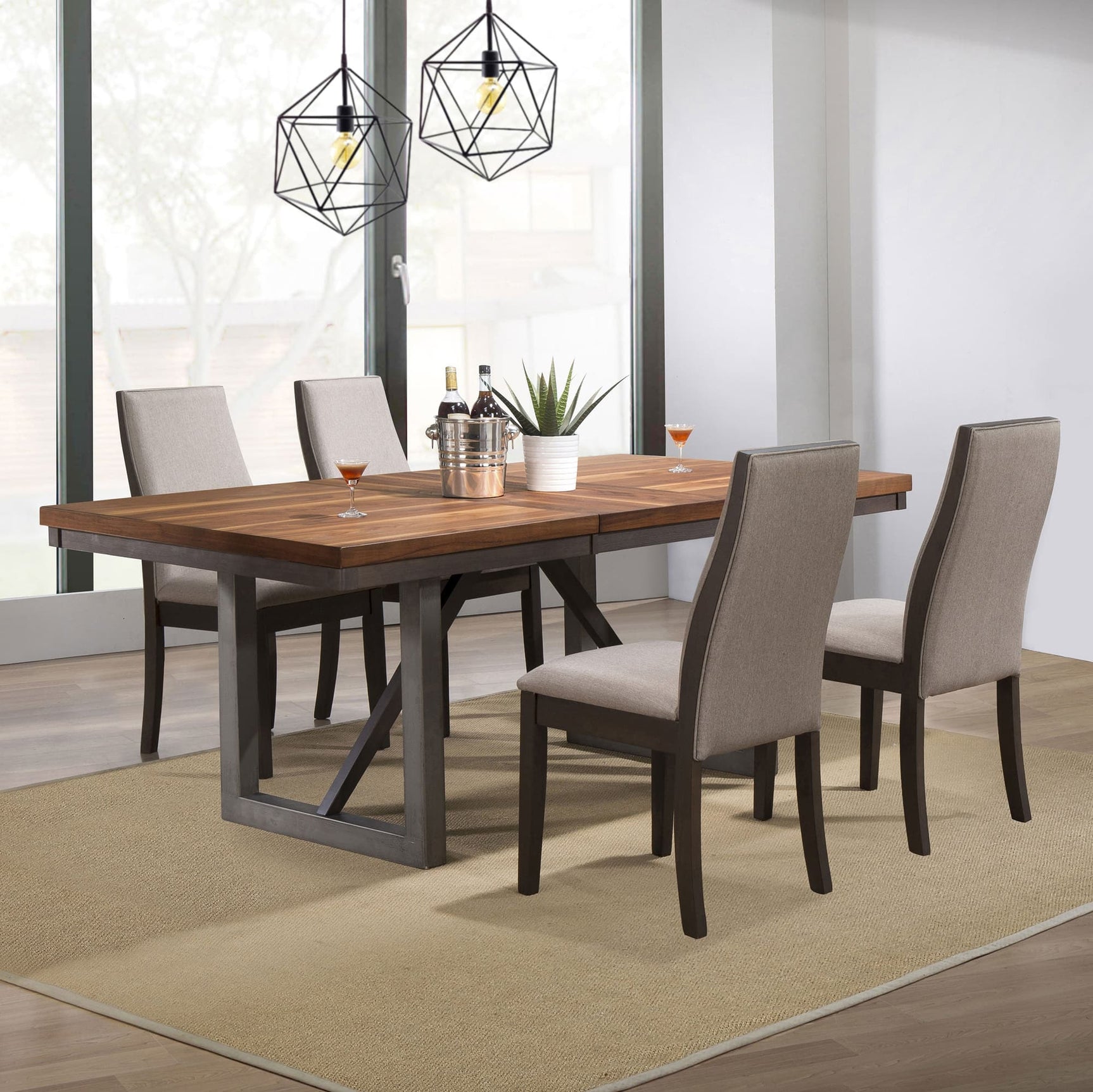Spring Taupe Rectangular Dining Set main view