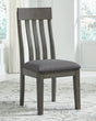 Hallanden Two-Tone Gray Upholstered Dining Chair front angle