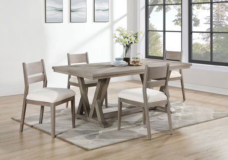 main view of Cornelia Coastal Grey Rectangular Dining Room Set