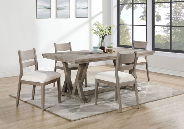 main view of Cornelia Coastal Grey Rectangular Dining Room Set