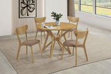 Elowen Light Walnut Round Solid Wood Dining Set main view