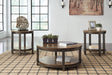 Roybeck Light Brown and Bronze coffee table front view