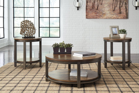 Roybeck Light Brown and Bronze coffee table front view