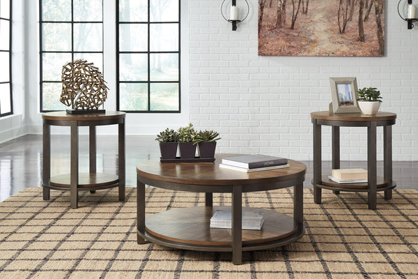 Roybeck Light Brown and Bronze coffee table front view