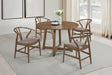 Dinah Walnut round solid wood dining room set main view