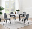 Dennison Grey Rectangular Dining Room Set main view with table and chairs