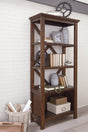 Baldridge Rustic Brown 75 inch wood bookcase front view