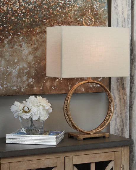 Mahala Antique Gold Finish Table Lamp front view
