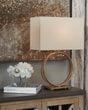 Mahala Antique Gold Finish Table Lamp front view